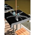 thumbnail image 3 of Square Outdoor Tablecloth with Umbrella Hole Black Starfish Coastal Table Cloth Waterproof Patio Table Cover Nautical Seaside Farmhouse Striped Zipper Tablecloths for Picnic Camping 60x60 Inch, 3 of 8