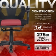 Gamer Gear Gaming Office Chair with Extendable Leg Rest, Red/Black Fabric Upholstery
