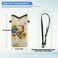 thumbnail image 7 of Xoenoiee Neoprene Cellphone Sleeve Bag Adjustable Crossbody Strap Phone Pouch Case Portable Shockproof Phone Bag with Hook and Loop Fastener, 4 X 8 Inch, Rooster Sunflower Butterfly Dragonfly, 7 of 7
