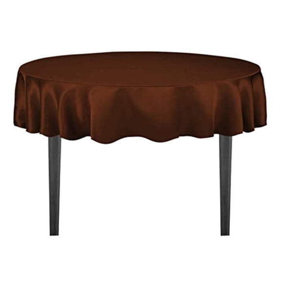 LinenTablecloth 70-Inch Round Satin Tablecloth Chocolate