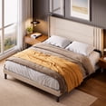 thumbnail image 4 of Aiho Bed Frame Queen with 4 Storage Drawers for Bedroom, Beige, 4 of 6