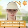 thumbnail image 4 of EINSKEY Wide Brim Visor for Women, Wrinkle Free Travel Sun Hat UV Protection Large Sun Caps (Light Khaki), 4 of 6
