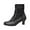 Black, variant on Women's Ankle Boots Elegant Lace Up Heel Booties for Fall Winter Season Comfortable Casual Fashion Footwear with Lace Design and Side Zipper Closure