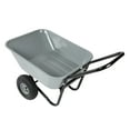 thumbnail image 4 of Dual Wheel Wheelbarrow Heavy Duty Garden Cart with 2 10-Inch Pneumatic Tires for Lawn Yard Farm Work Outdoor Utility Use Gray, 4 of 9