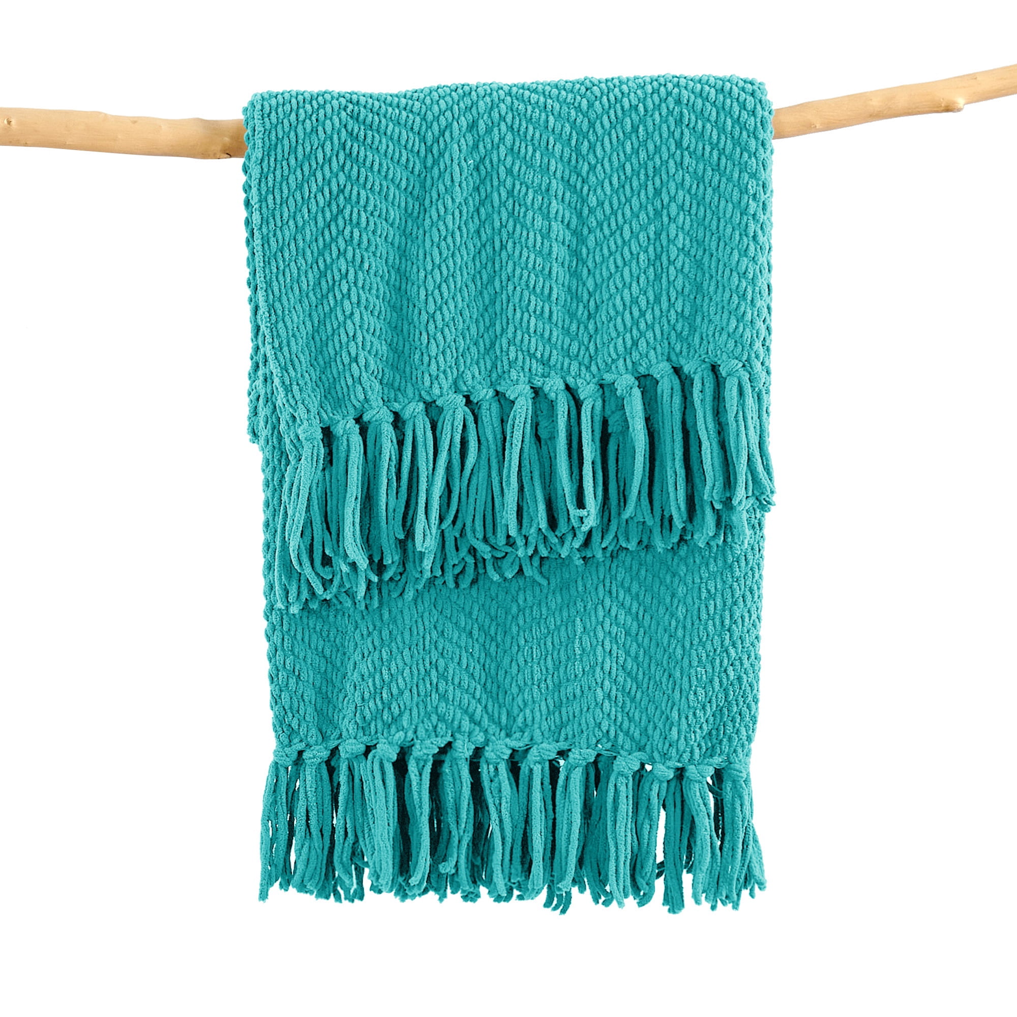 Home Soft Things Reversible Tweed Throw Blanket, Super Soft & Cozy - Baltic Blue, 50x60"