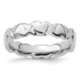 thumbnail image 6 of Auriga Fine Jewelry 925 Sterling Silver Rhodium Hearts Ring Size- 10 for Women, 6 of 6