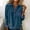 #0298-Blue, variant on Womens Tops Denim Patchwork Sweatshirts, Long Sleeve Denim Lapel V Neck Buttons Closure Pullover Tops,Casual Waffle Knit Shirts with Pocket