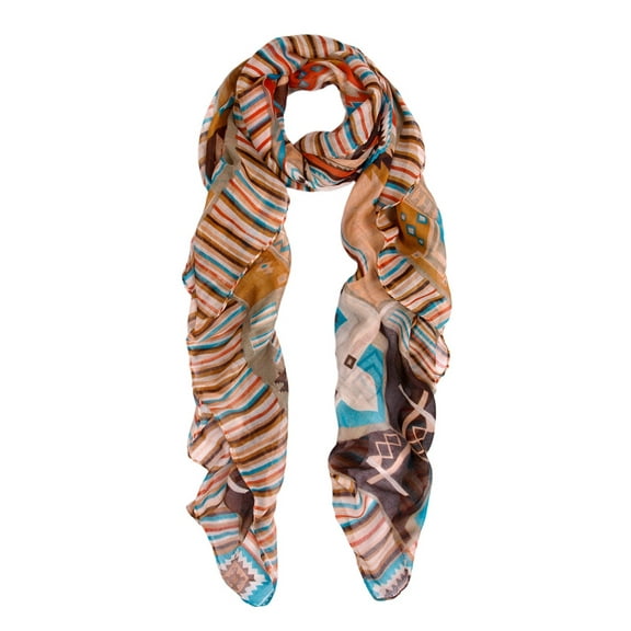 Multi Color Aztec Tribal Style Scarf
