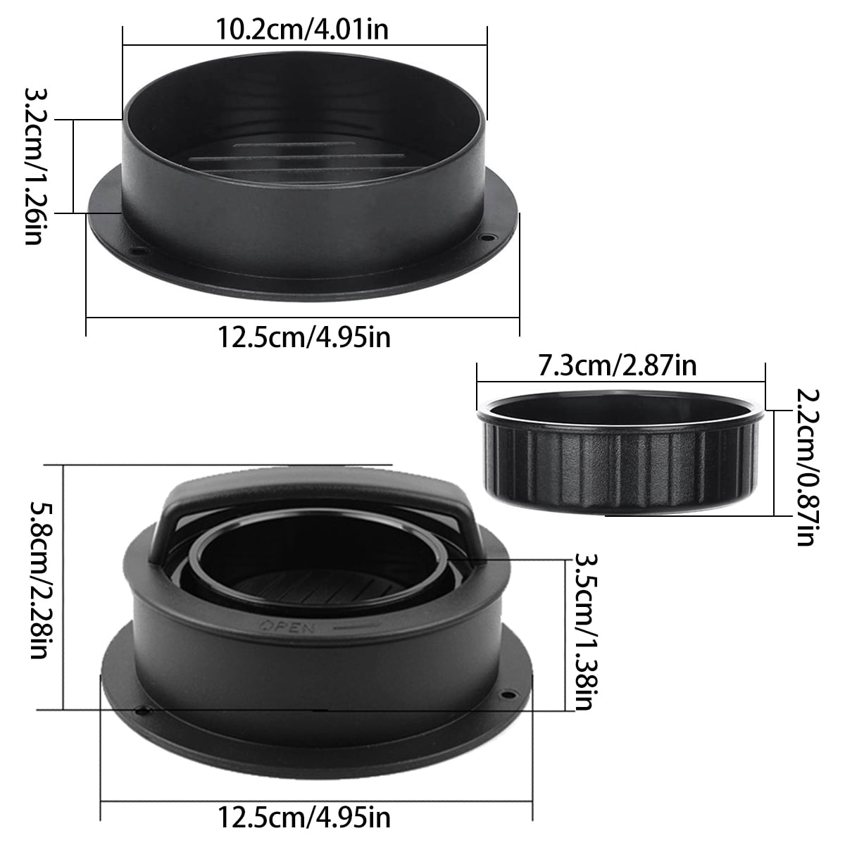Fyeme Burger Press Hamburger Press Patty Maker 3-in-1 Non Stick Stuffed Burger Press Different Size Hamburger Patty Molds for Grilling and Cooking Kitchen Barbecue Tool