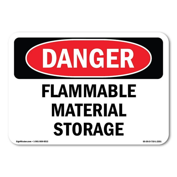 OSHA Danger Sign - Flammable Material Storage |  Aluminum Sign | Protect Your Business, Construction Site, Warehouse & Shop Area |  Made in The USA