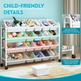thumbnail image 4 of Kids Toy Storage Organizer with 20 Plastic Bins, 4-Tier Metal Toy Storage Rack, Extra Large Toy Organizer and Storage Bins for Kids Room, Playroom and Nursery, Multi-Color, 4 of 6