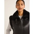 thumbnail image 4 of Scoop Women's Faux Suede Zip Vest with Faux Shearling Lining, Heavyweight, Sizes XS-XXL, 4 of 5
