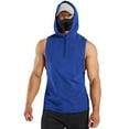 thumbnail image 1 of MAWCLOS Mens Hooded Tops Drawstring Sweatshirt Sleeveless Hoodies Regular Fit Gym Solid Color Pullover Top Royal Blue M, 1 of 6