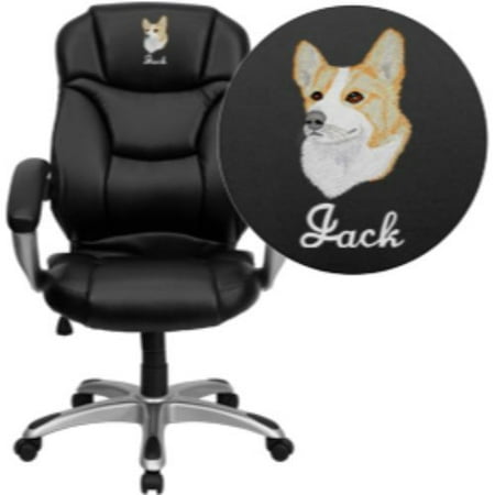 Embroidered High Back Gray Microfiber Contemporary Executive Swivel This On Opens A Dialog That Displays Additional Images For With The Option To Zoom In Or Out