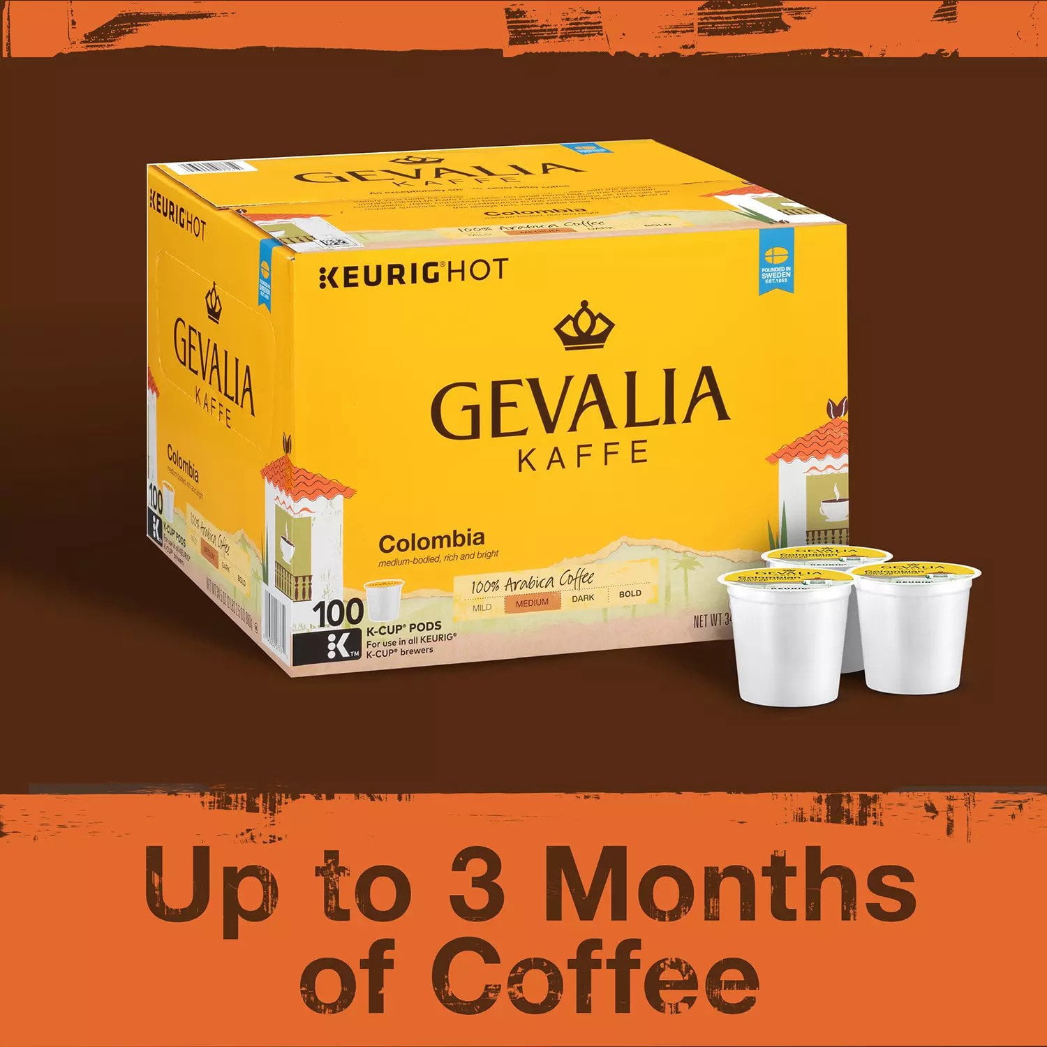 Gevalia Colombian K Cup Coffee Pods 100 