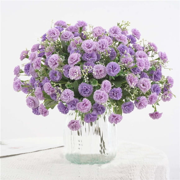 TIMIFIS Artificial Flowers Blooming Silk Flowers Hanheld Lilac Flower Bouquet for Home Wedding Office Indoor Outdoor Decoration(Purple)