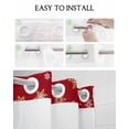 thumbnail image 5 of No Hook Shower Curtain with Snap in Liner, Christmas Gold and White Snowflake Red Hotel Shower Curtains for Bathroom, Washable Shower Curtain Liner Set with Mesh Top Window, 66"x72", 5 of 6