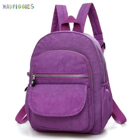 BadPiggies Nylon Mini Casual Waterproof Travel Backpacks Shoulder Bag Lightweight Small Daypack for Girls Womens, Purple