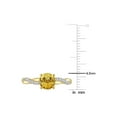 thumbnail image 3 of 1.00 Carat (Ctw) Citrine CrossOver Ring in 14K Yellow Gold with Diamonds for Women, 3 of 6