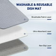 thumbnail image 5 of Behome Dish Drying Mat, 2 Packs Large Dish Drying Mat, 18x24 Inch Large Size Highly Absorbent Dish Drainer Mat for Kitchen Counter, Gray, 5 of 7
