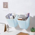 thumbnail image 5 of 5-Piece Hanging Storage Basket Set - Plastic Organizer Bins for Trolley, Cart, or Wall - White, Pink, Blue - 13x12x10cm - Pen Holder, Snack & Utility Container, 5 of 6