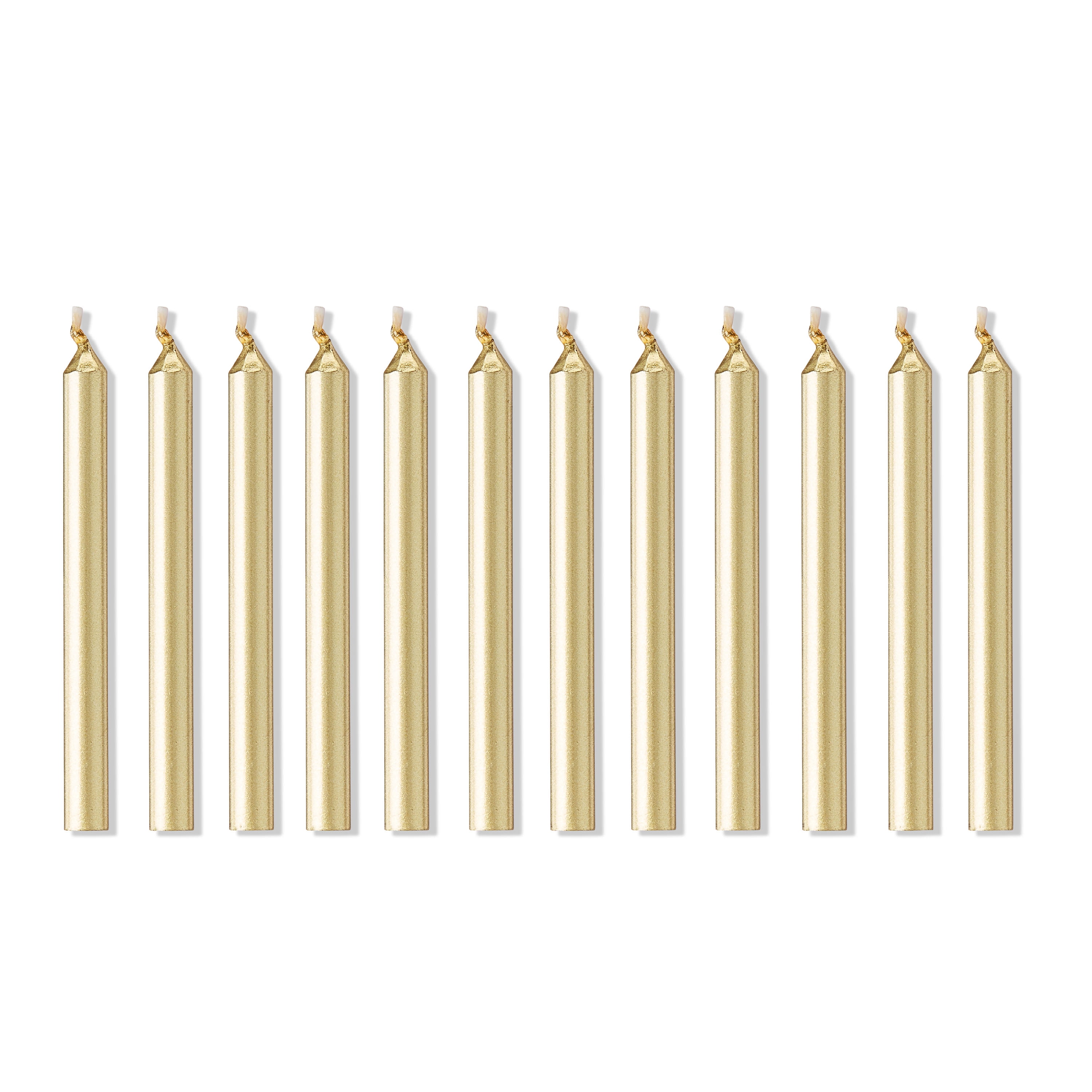(6 pack) Gold Metallic Birthday Candles, 12 Count, by Way To Celebrate