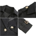 thumbnail image 3 of Women's Classic Double-Breasted Trench Coat Long Sleeve Belted Overcoat with Gold Buttons Stylish Outerwear, 3 of 4