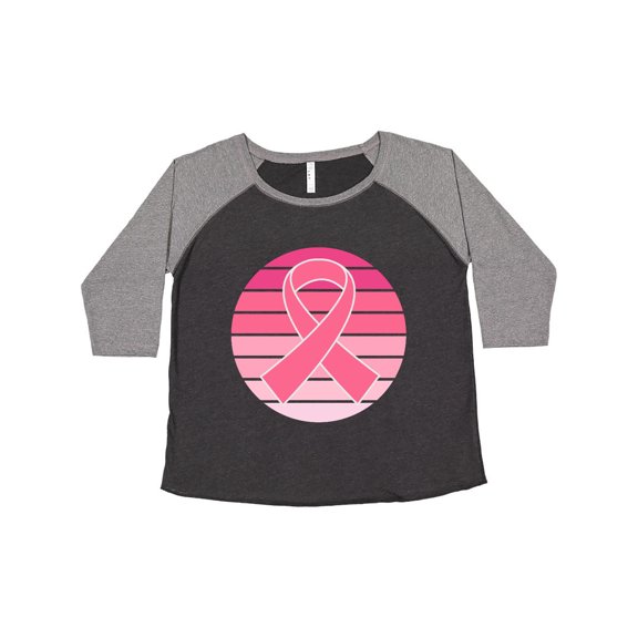 Inktastic Breast Cancer Pink Ribbon Retro Women's Plus Size T-Shirt