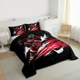 thumbnail image 3 of Manfei Hockey Sport Bedding Comforter Set,Boys Ball Game Twin Comforter Sets,White Red Black Bedding Set For Kids Boys,Super Cozy Room Decorative Reversible,2 Pieces, 3 of 8