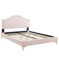 thumbnail image 4 of Modway Adelaide Performance Velvet King Platform Bed in Pink, 4 of 10