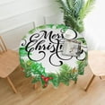 thumbnail image 3 of Merry Christmas Round Tablecloth 60 Inch Winter Snowflake Decorative Round Table Cloth for Home Kitchen Dining Room Patio Outdoor Picnic Party, 3 of 6