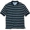 Big Men's Short Sleeve Knit Polo with Stripes