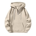 thumbnail image 5 of Men's Quarter Zip Hoodie Oversized Lightweight Drawstring Pullover Hooded Sweatshirt with Kangaroo Pocket for Fall Winter, 5 of 7