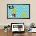 thumbnail image 3 of PinPix 24x16 Custom Cork Bulletin Board Quatrefoil Aqua Poster Board Has a Fabric Style Canvas Finish, Framed in Quatrefoil Aqua, by ArtToFrames (PinPix-278), 3 of 6