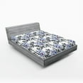 thumbnail image 2 of Ambesonne Floral Fitted Sheet, Watercolor Leaf Art Branches, Full Size, Lavender and Dark Blue Grey, 2 of 5
