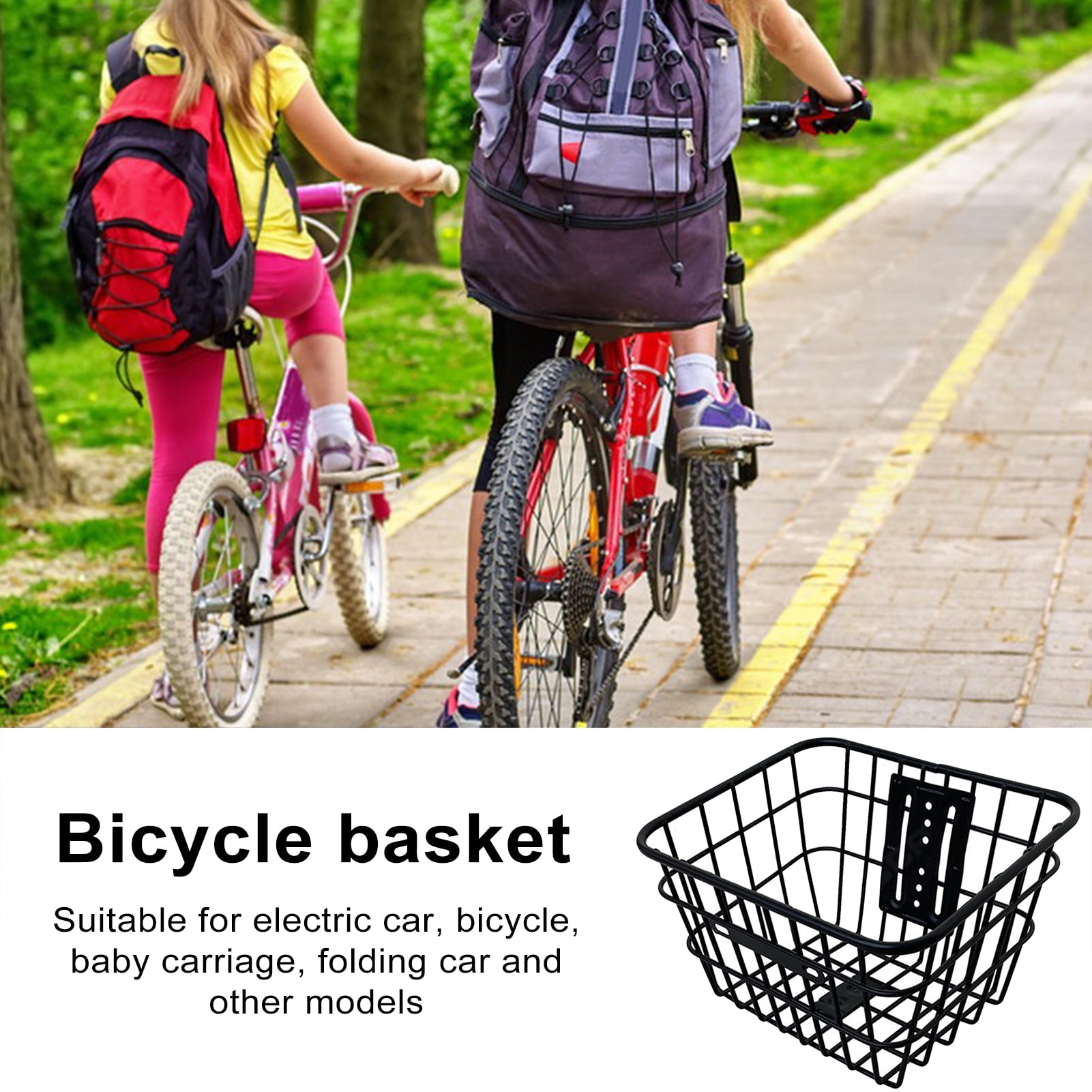 YIFAEUX Front Bike Basket with Screws Large Capacity Strong Load-bearing Rustproof Mountain Road Bicycle Basket Replacement