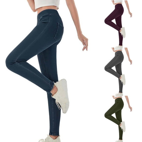 Clearance!Tbopshirt Denim Jeans Leggings Plus Size,Women's High Rise Skinny Stretch Jeans,Pull on Tummy Control Denim Pants Tights Slim Jeggings,S-XXXL