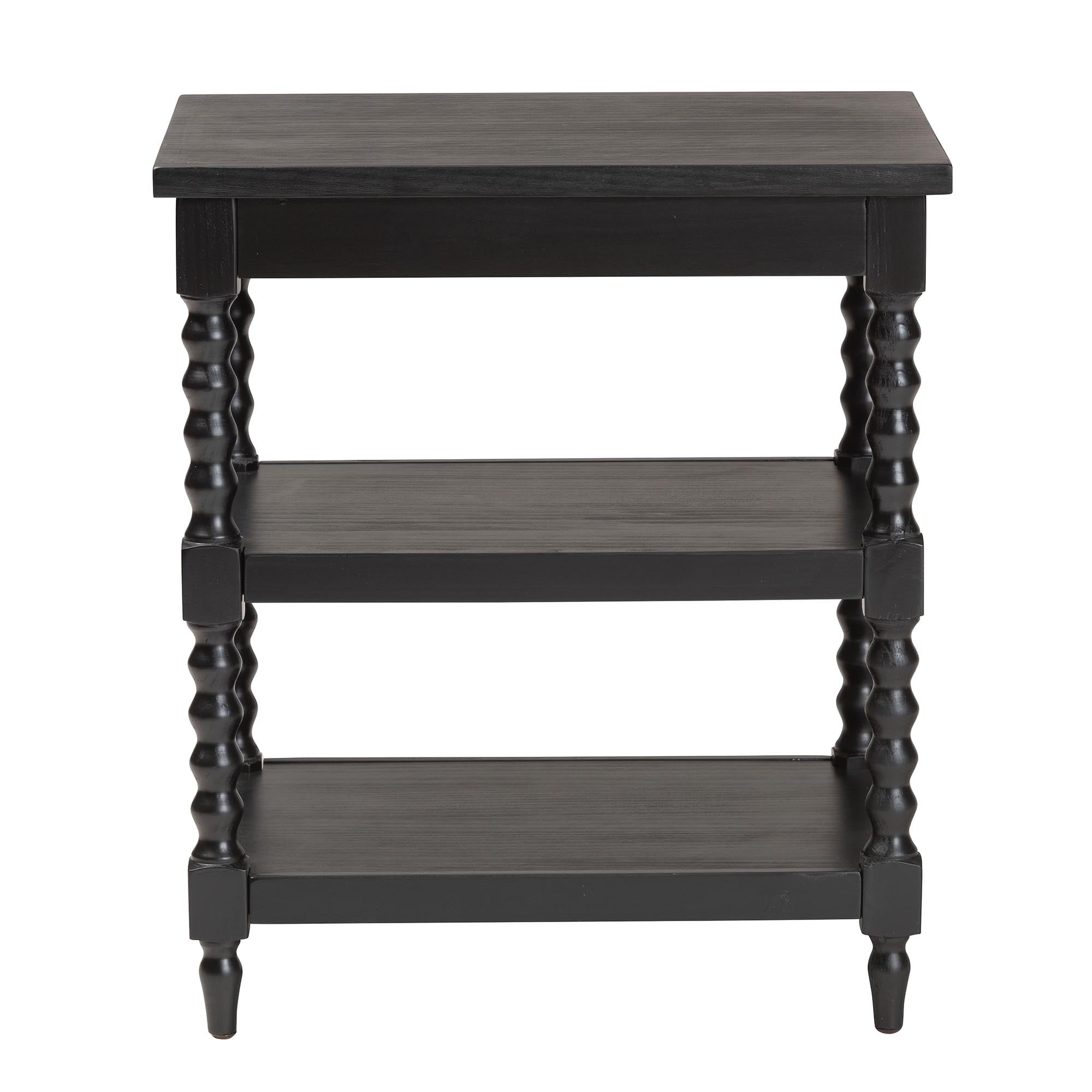 Baxton Studio Imogene Retro-Modern End Table, Turned Legs, Black
