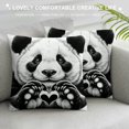 thumbnail image 3 of Orinice Love Heart Panda Graphic Decorative Pillow Cover for Home Couch Living Room Bed Sofa 18x18in, 3 of 5