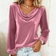 thumbnail image 1 of Xuyuer Metallic Velvet Mesh Splicing Top - Women's Solid Color Elegant Long Sleeve Blouse for Evening Gala Events, Holiday Party Glamour & Luxurious Night Out Ensembles, 1 of 8