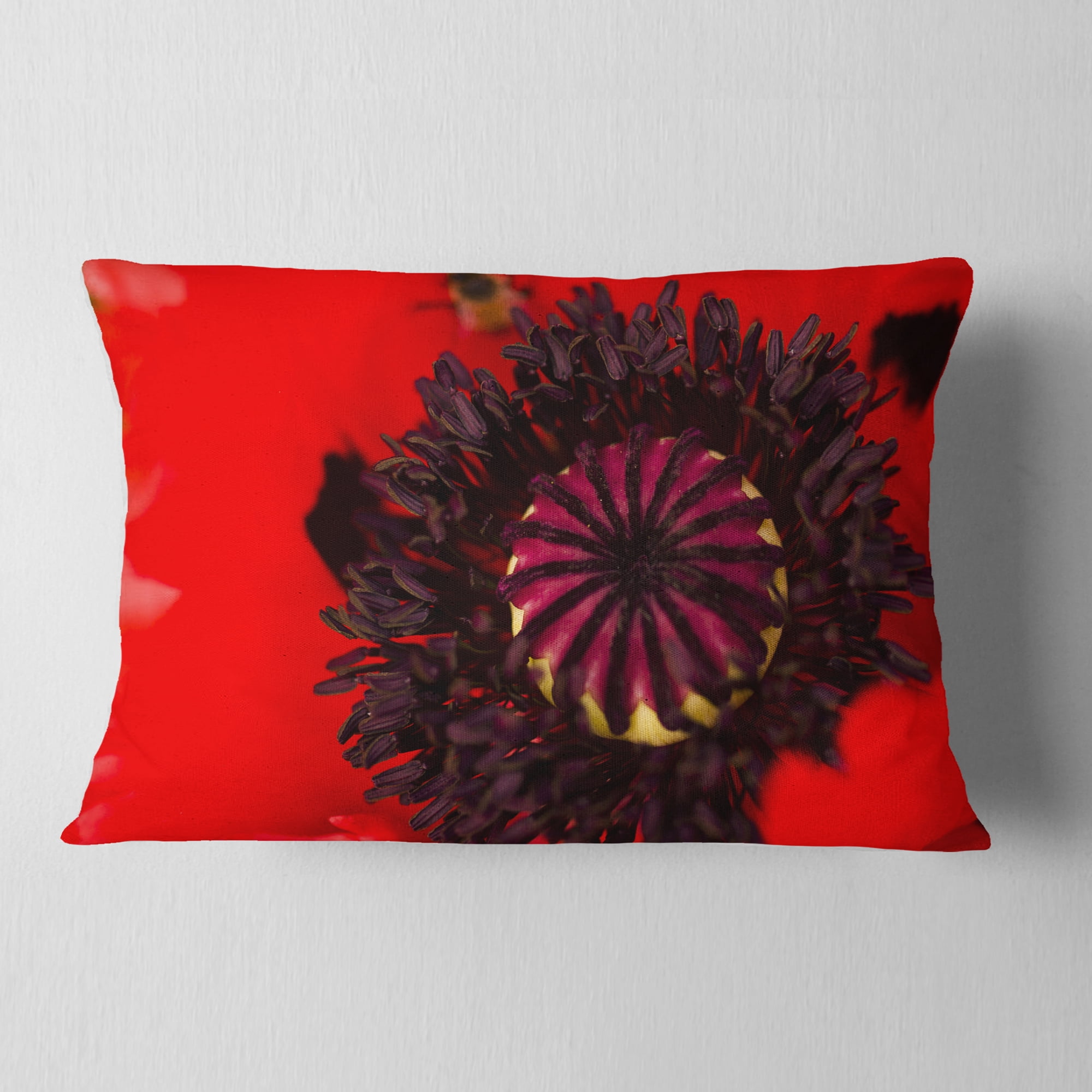 Designart Garden in Full Bloom on Summer Day - Flowers Throw Pillowwork - 12x20