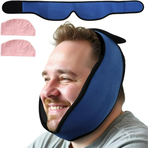 King Mills Plus Size Ice Pack for Wisdom Teeth Removal with Two 3D Sewing Head Wrap, Ideal Use as Ice Packs for Face After Dental Surgery, or Pain Relief for TMJ, Tooth Extraction & Teeth Removal