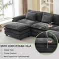 thumbnail image 4 of IPKIG Sectional Sofa Comfy Cloud Couch for Living Room with Pillows, Modern Chenille Sofa Sleeper Deep Couches with Two Ottoman (Black, 5-Seat), 4 of 8