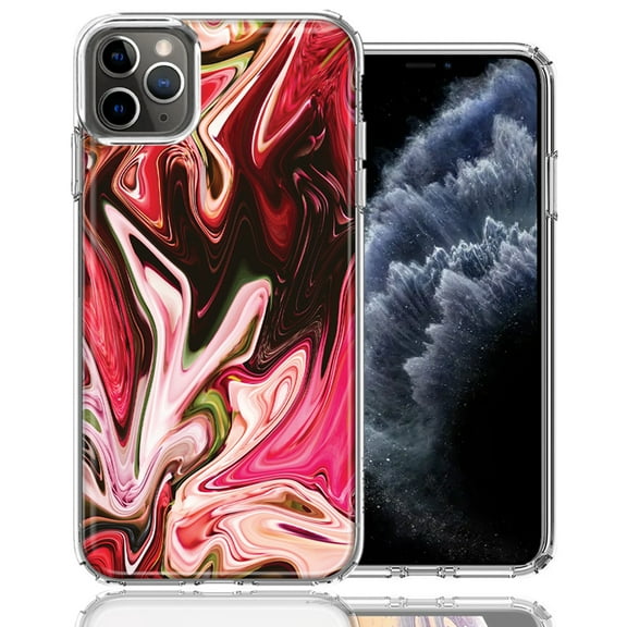 MUNDAZE For Apple iPhone 11 Pro Pink Abstract Design Double Layer Phone Case Cover