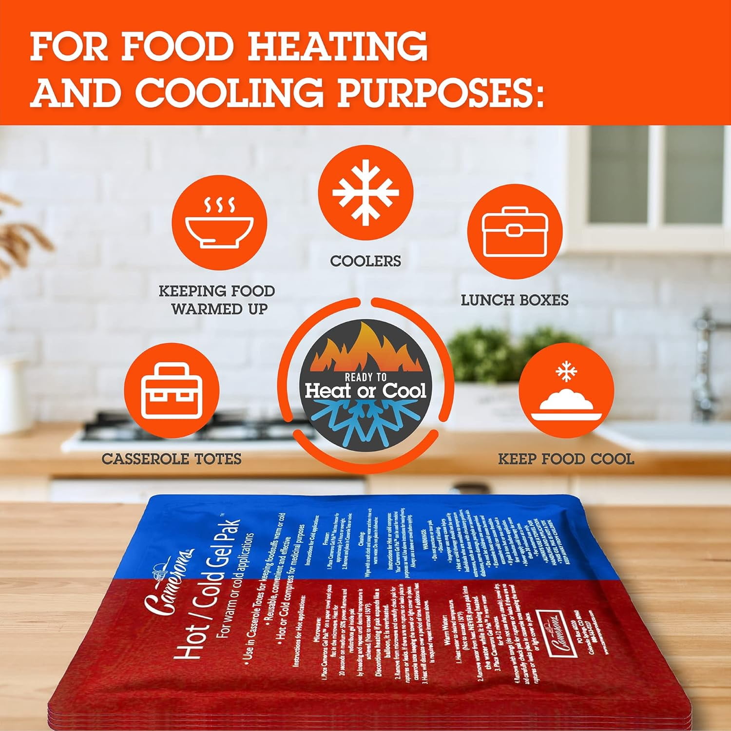 Hot or Cold Gel Pack- XL Size (8 x 11") Reusable Ice Pak for Icing and Heating Injuries, Therapy, and Keeping Food Warm or Cold- Microwave and Freezer Safe