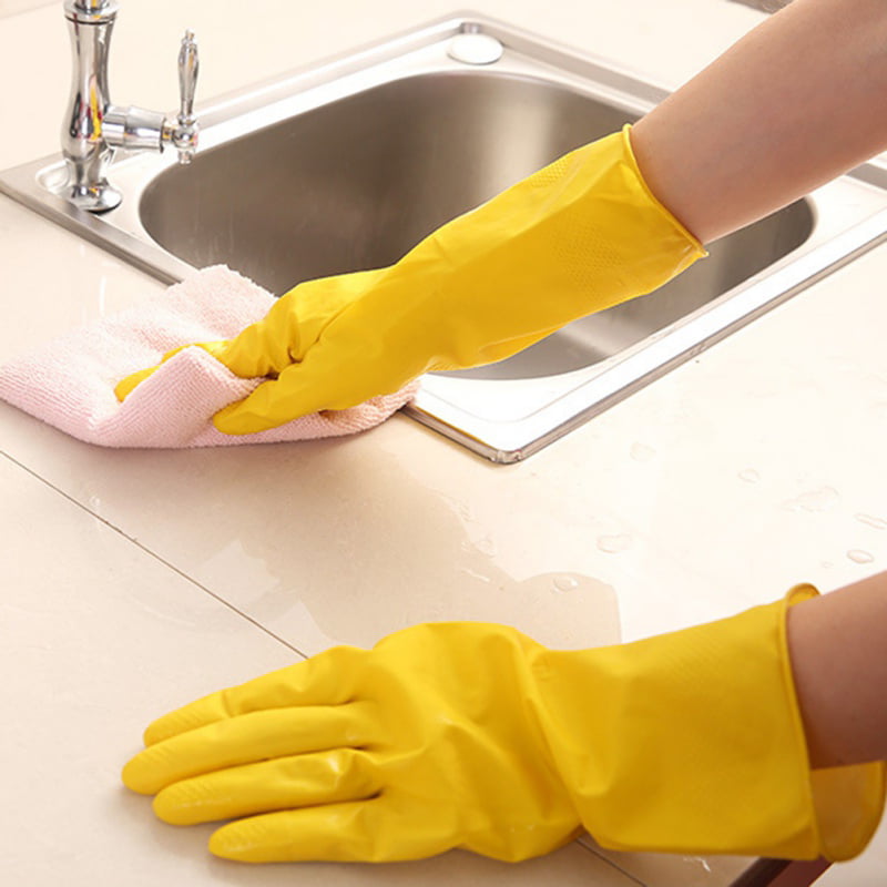 Details about   Multiuse Waterproof Cuffs Rubber Cleaning Gloves Dish Washing Kitchen Supplies 