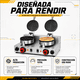 thumbnail image 2 of Wafflera Industrial Doble Bubble Waffle Gutstark Profesional Redonda 18 cm Acero Uso Rudo, 2 of 8