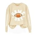 thumbnail image 4 of Holzkary Women's Football Game Day Sweatshirt Football Sweatshirts Cute Baseball Graphic Print Crewneck Graphic Print Oversized Crewneck Sweatshirts Long Sleeve Pullover for Gameday Hoodies Beige L, 4 of 4
