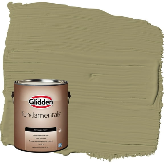 Glidden Fundamentals Sweet Annie / Green Satin Exterior Paint, 1 Gallon