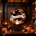 thumbnail image 4 of Miwamany Wooden Halloween Welcome Sign, Front Door Wall Hanging Plaque, Rustic Spooky Decor for Home Courtyard Entryway Porch Party Decoration, 4 of 6